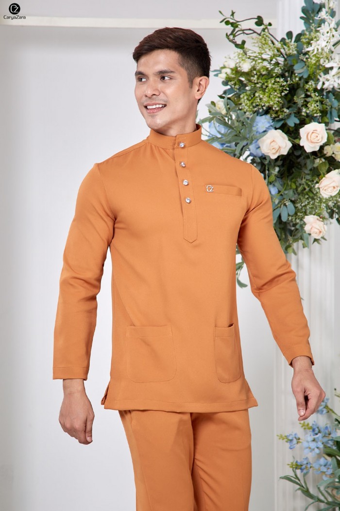 Baju Melayu Yusoff - Tangerine Orange